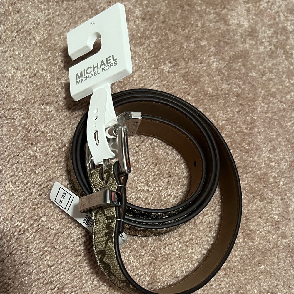 Michael Kors Black and Tan Men's Belt